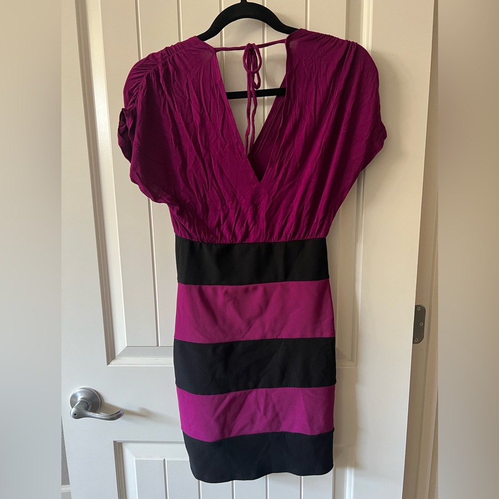 G by Guess Fuchsia and Black Backless Dress